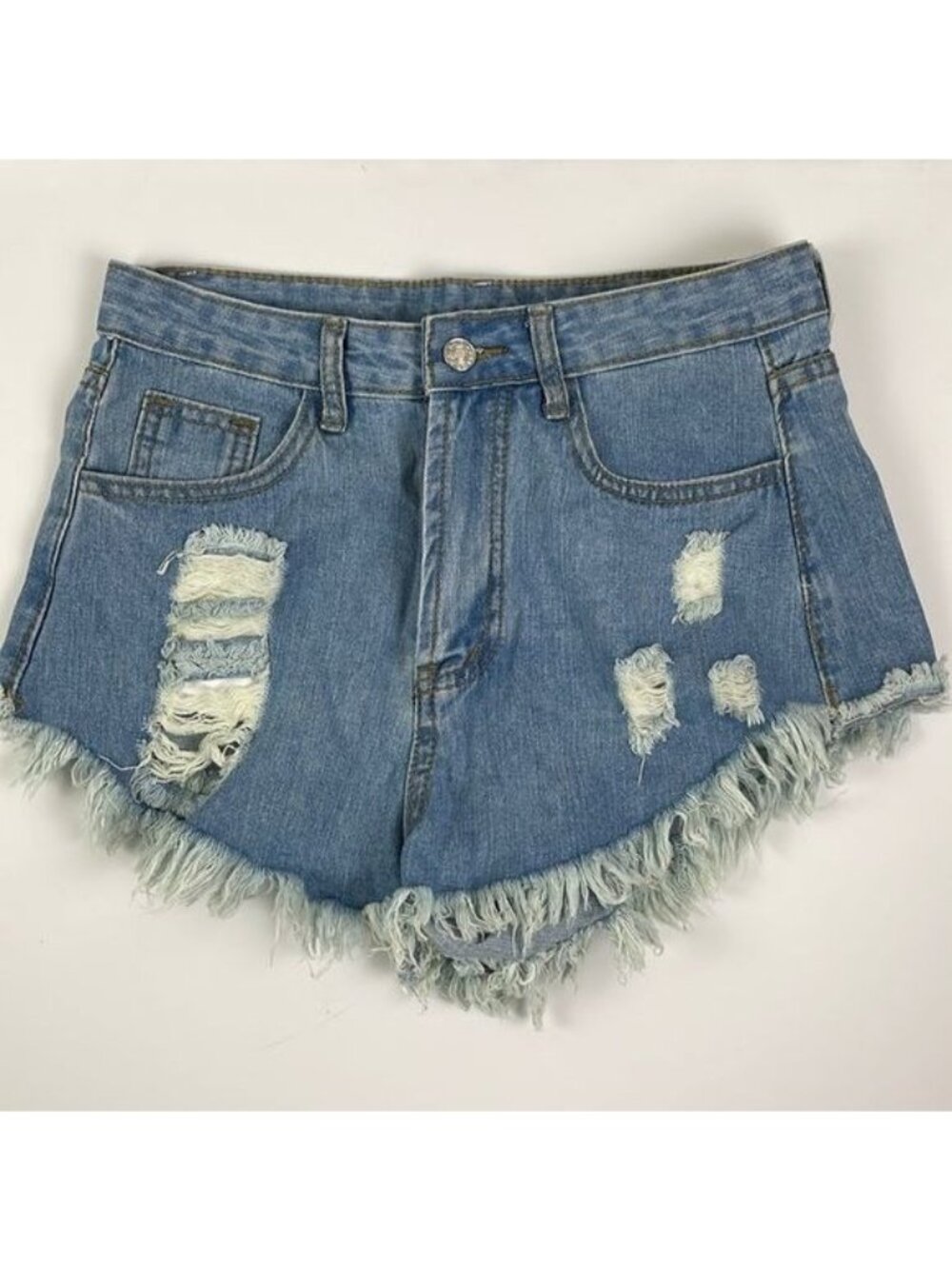 Shein Distressed Jeans Shorts 26x1.5 Women's Small cut offs boho beach